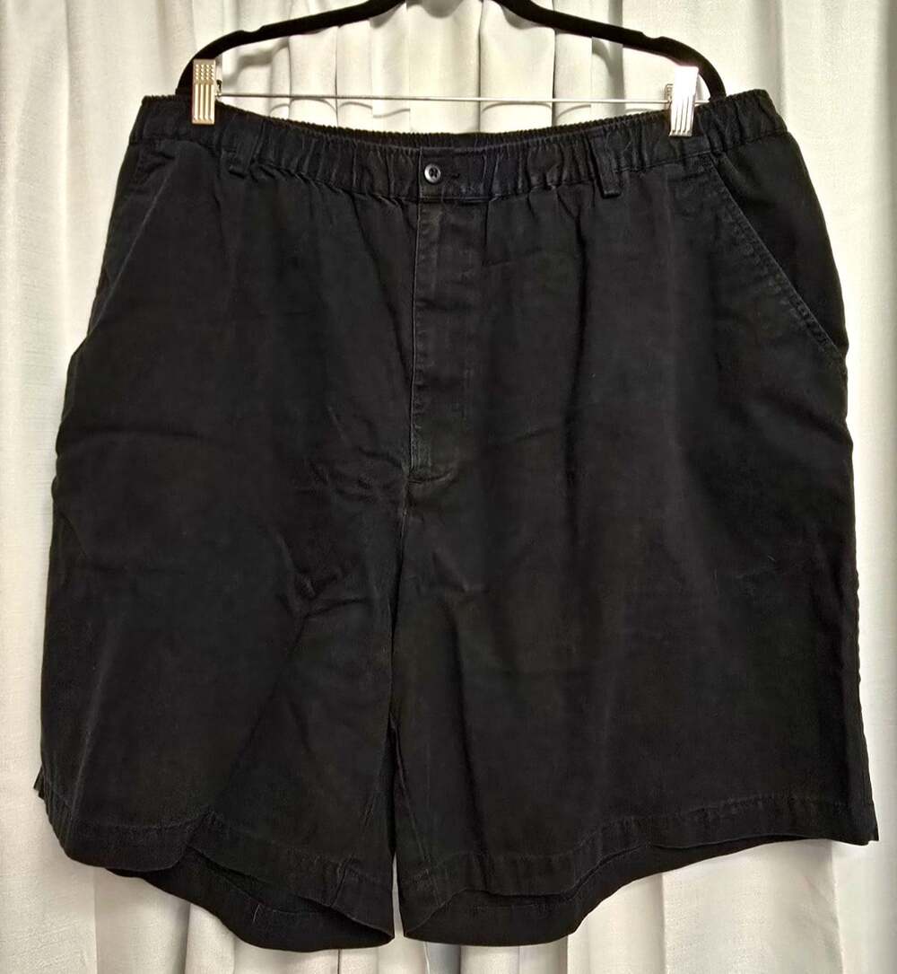 Nike Golf Men's 3XL Black Cotton Twill Chino Shorts 8.5in Inseam Elastic Waist